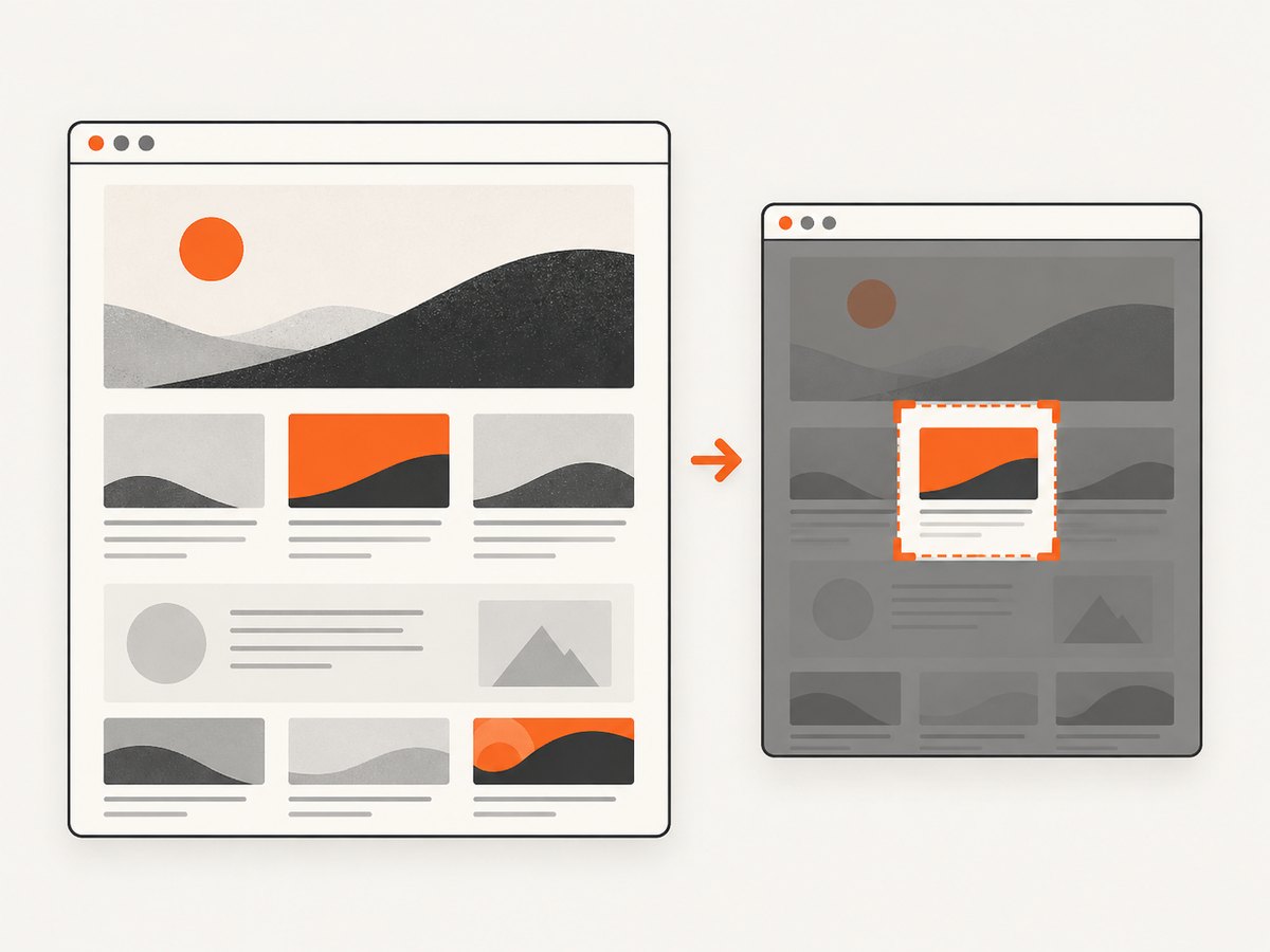 Full-page and element captures serve different content production needs.