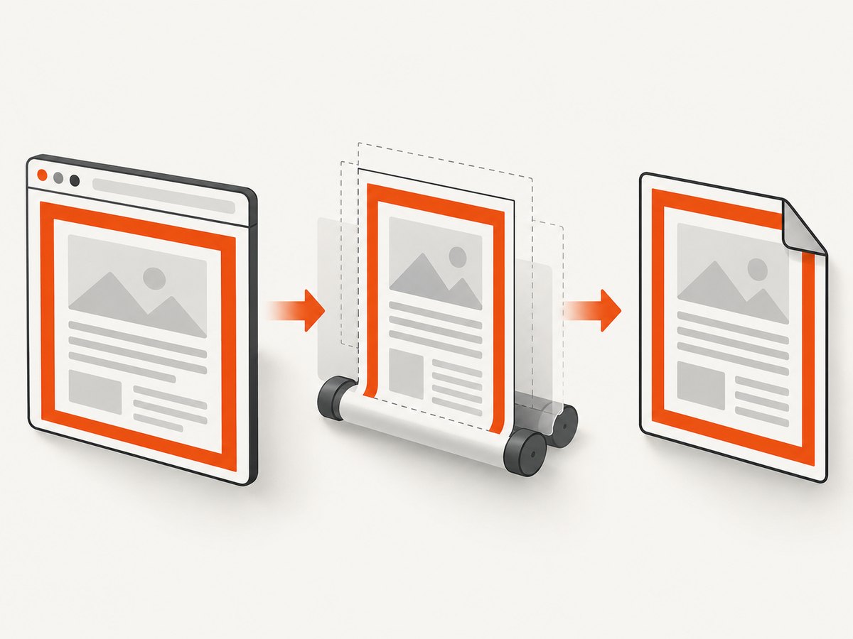 The capture pipeline applies print styles, background printing, and page geometry before writing the PDF.