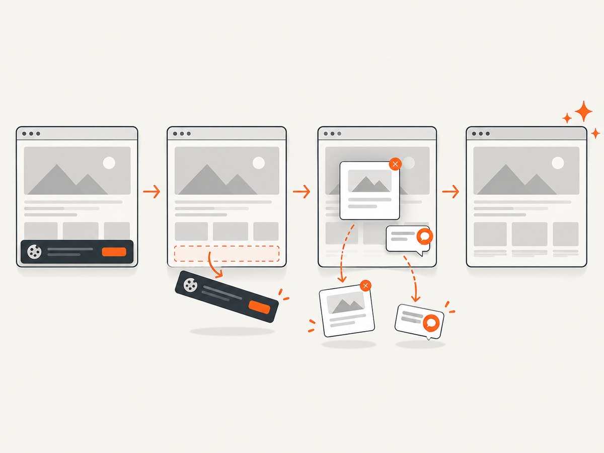 A clean web capture pipeline removes overlays before returning the image.