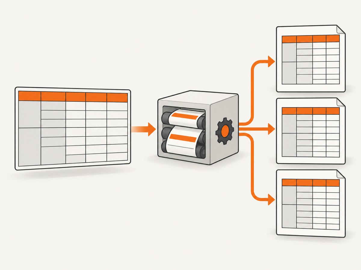 The capture pipeline lays out the semantic table, applies print rules, and repeats the header on continuation pages.