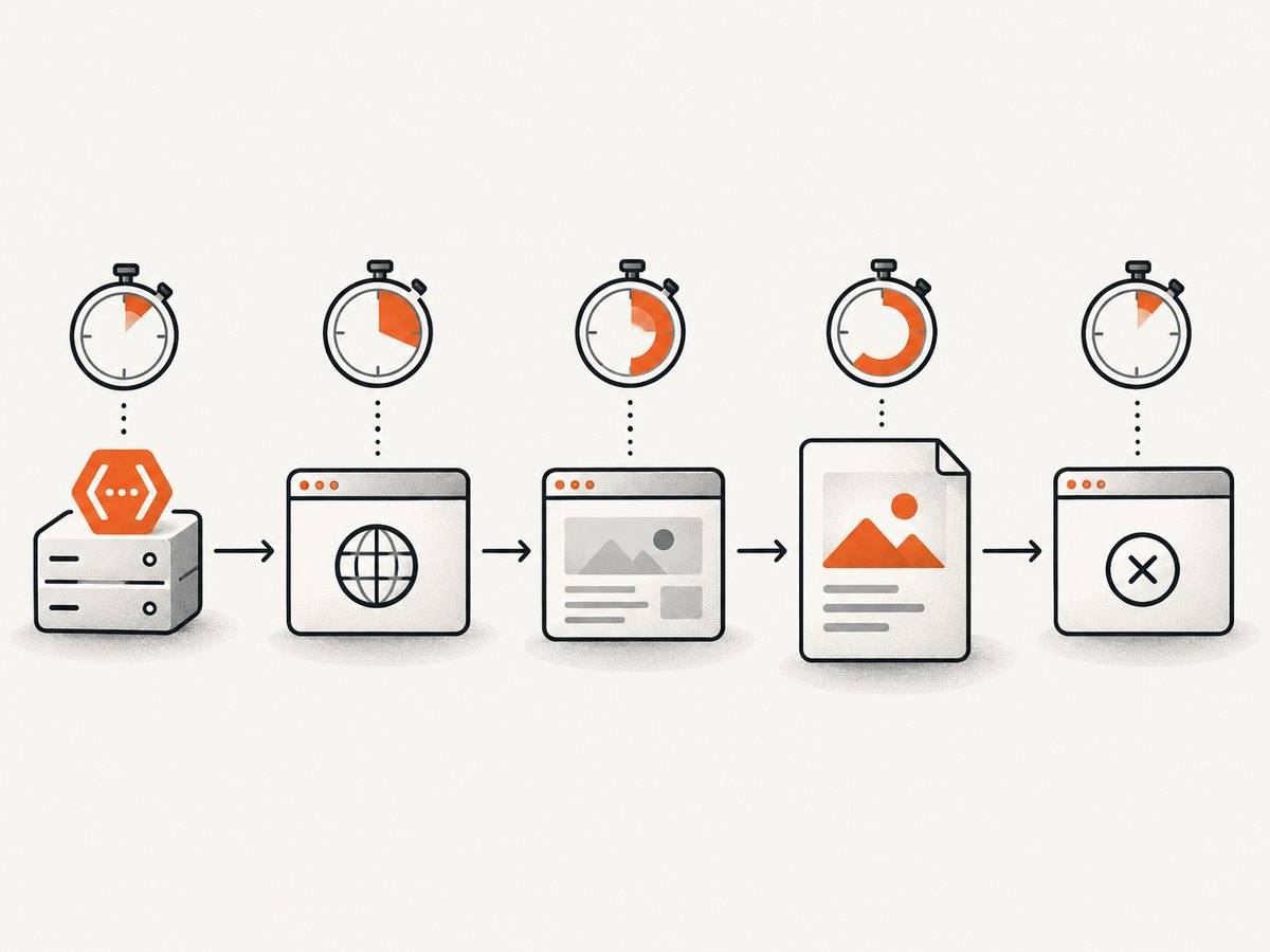 A PDF request passes through several independent timeout layers.