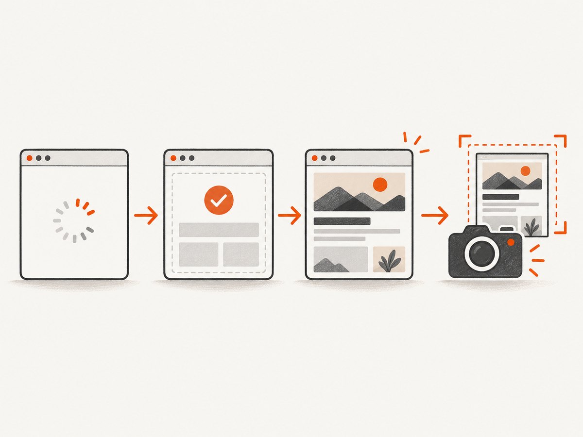 Wait for the content and assets that matter before capturing the page.