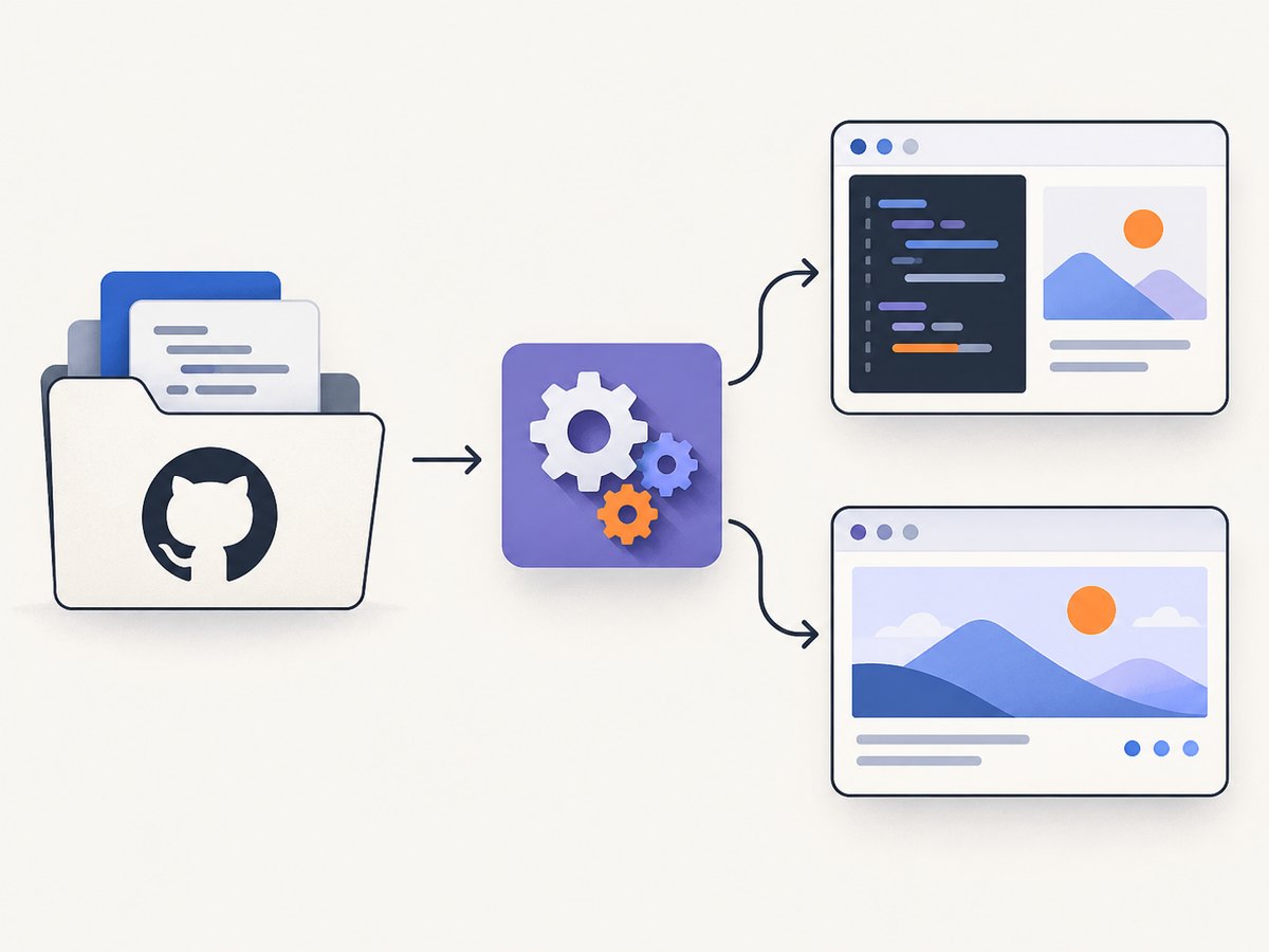The same site can be checked locally, built by GitHub Pages, and shared through a public URL.