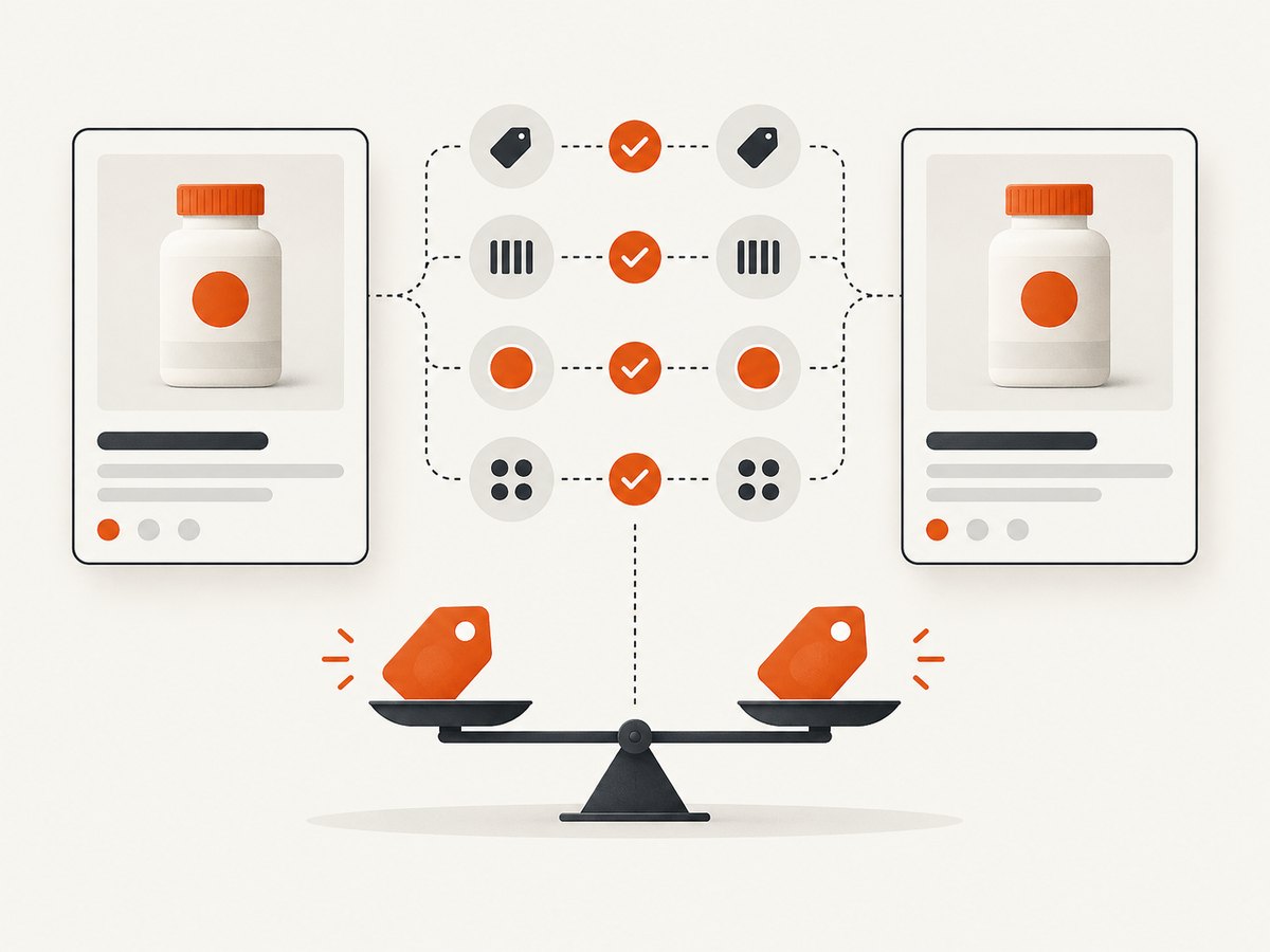Canonical product matching prevents false price differences.