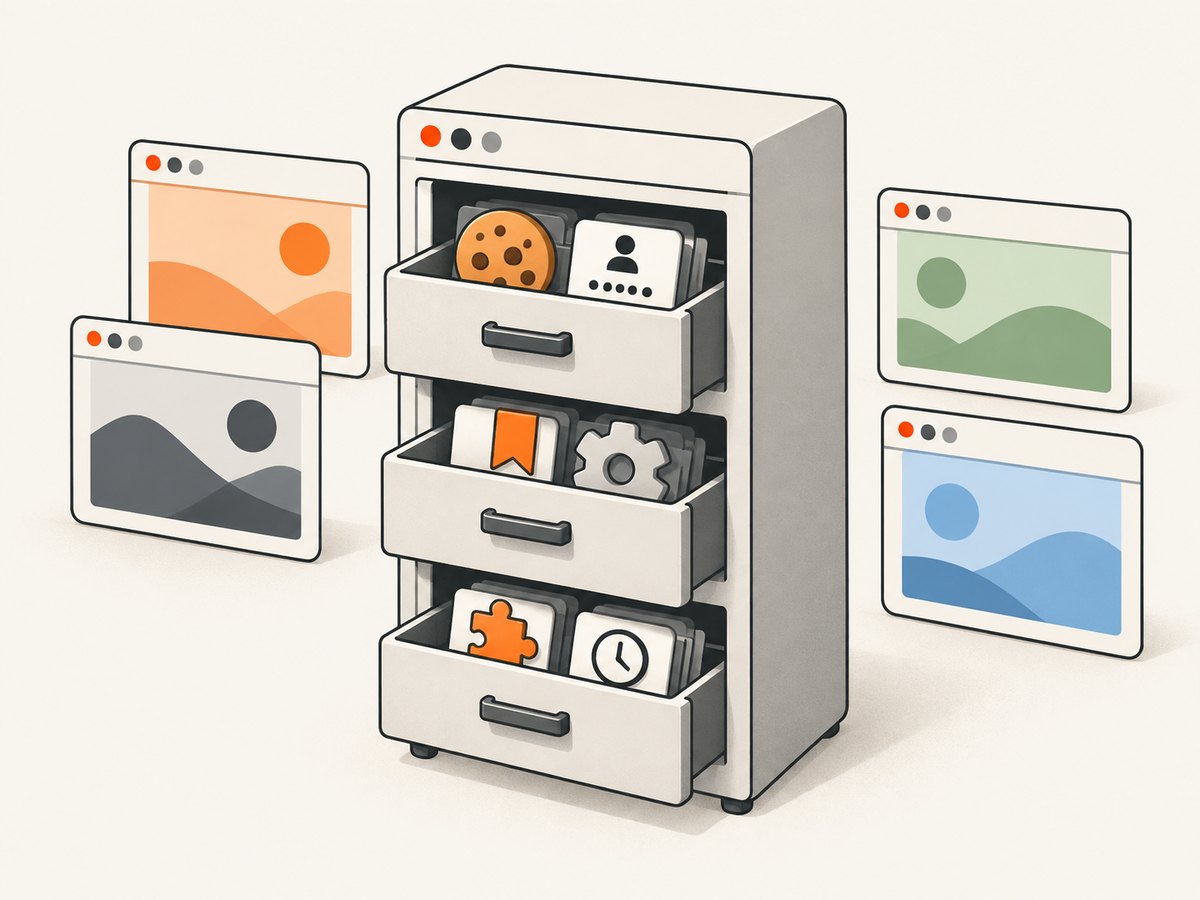 A full profile separates more browser data than containers, which isolate cookies and site state.
