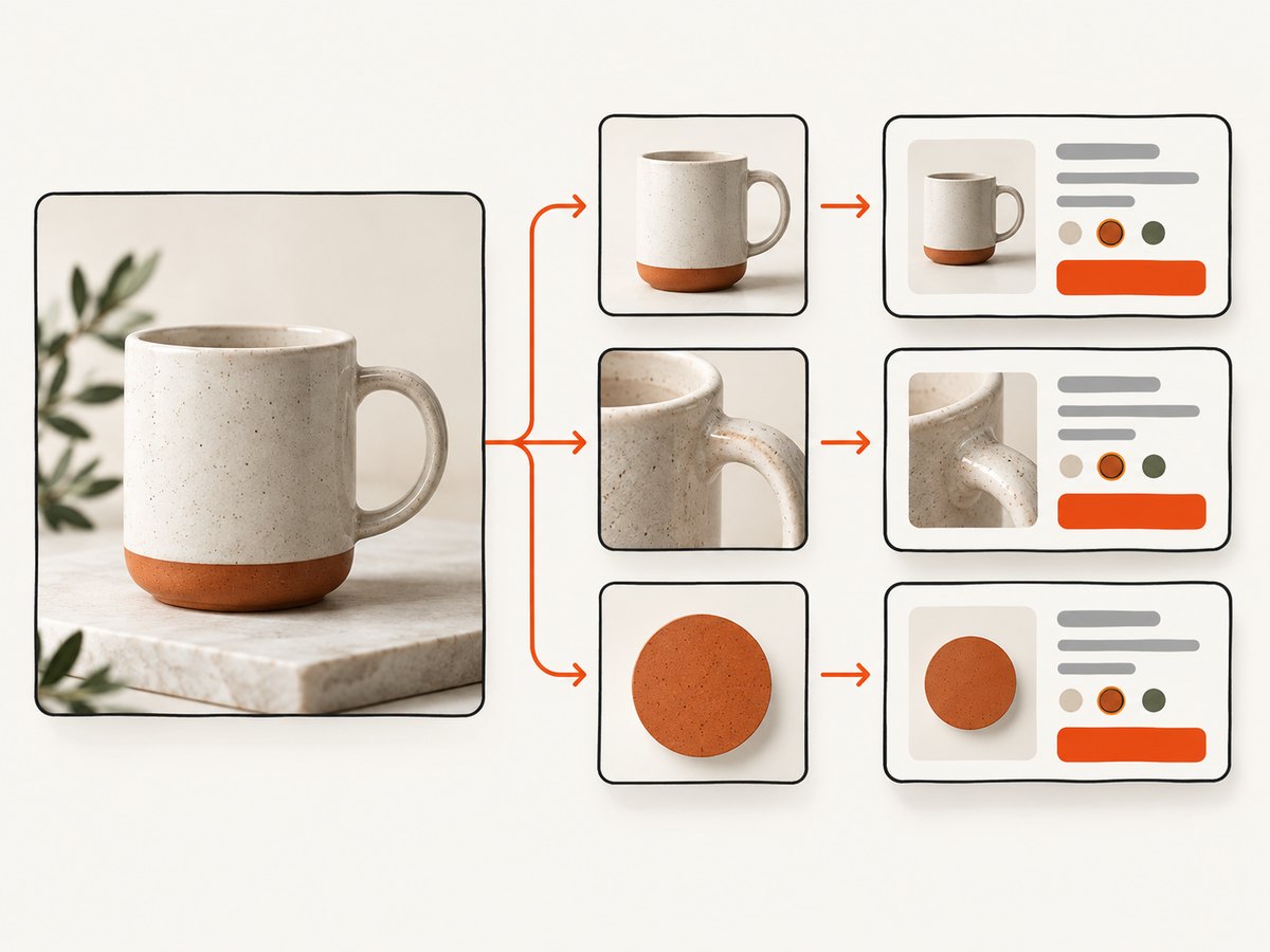 Keep a high-resolution master, then create channel-specific files for each product role.