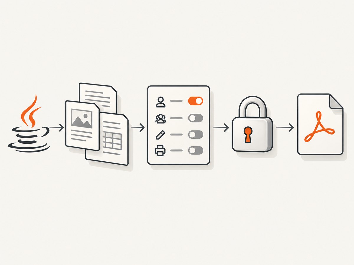 Protect the document after generation and before the final save.