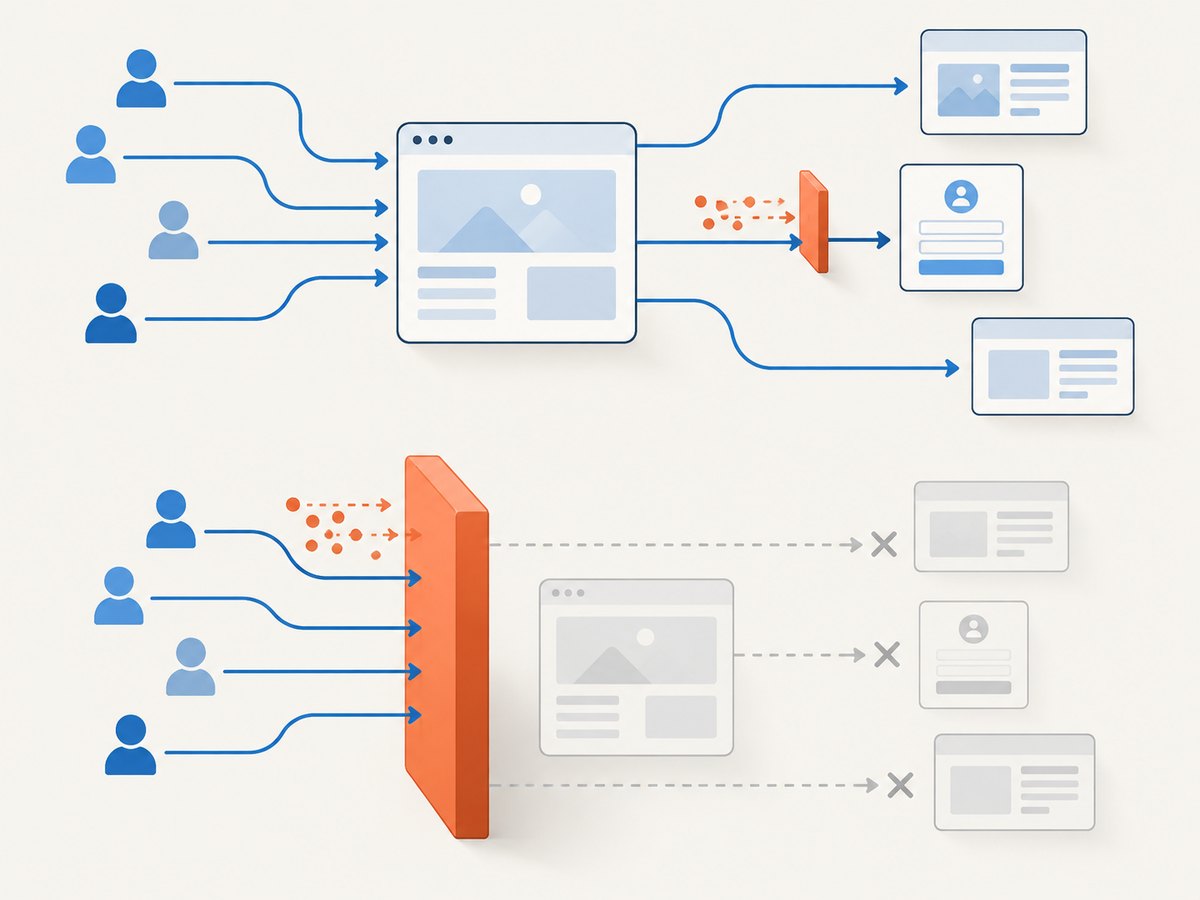 Narrow limits can reduce repeated login abuse while preserving access to normal public pages.