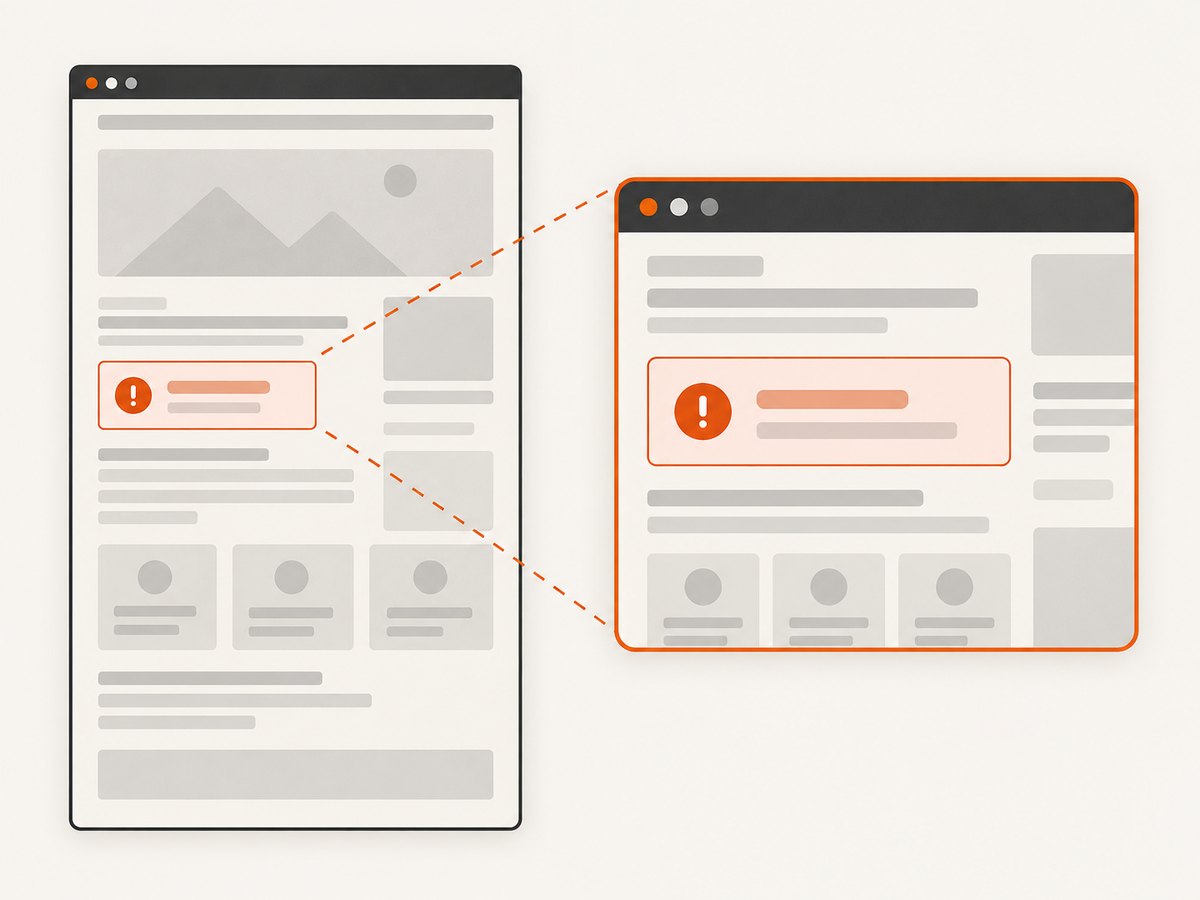 Use full context plus a focused crop when small text needs closer inspection.