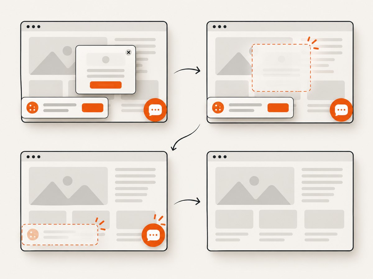 ScreenshotNeo removes common consent banners, popups, and chat widgets before capturing the page.