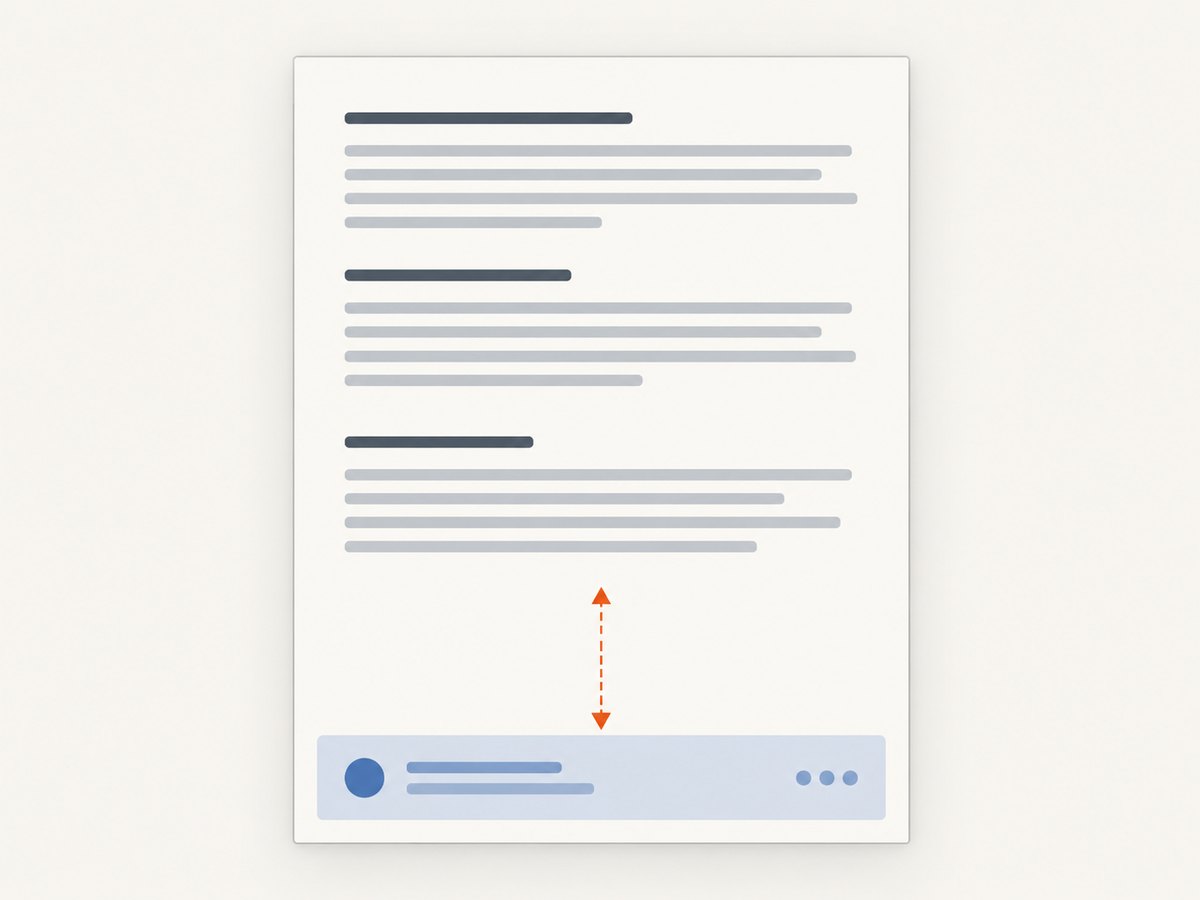 A fixed print element stays page-relative and repeats, so the document needs space to keep flowing text clear.