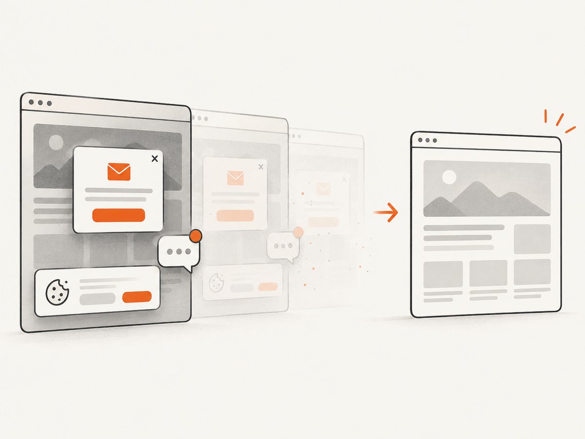 Cleanup before capture keeps overlays from covering the useful page content.