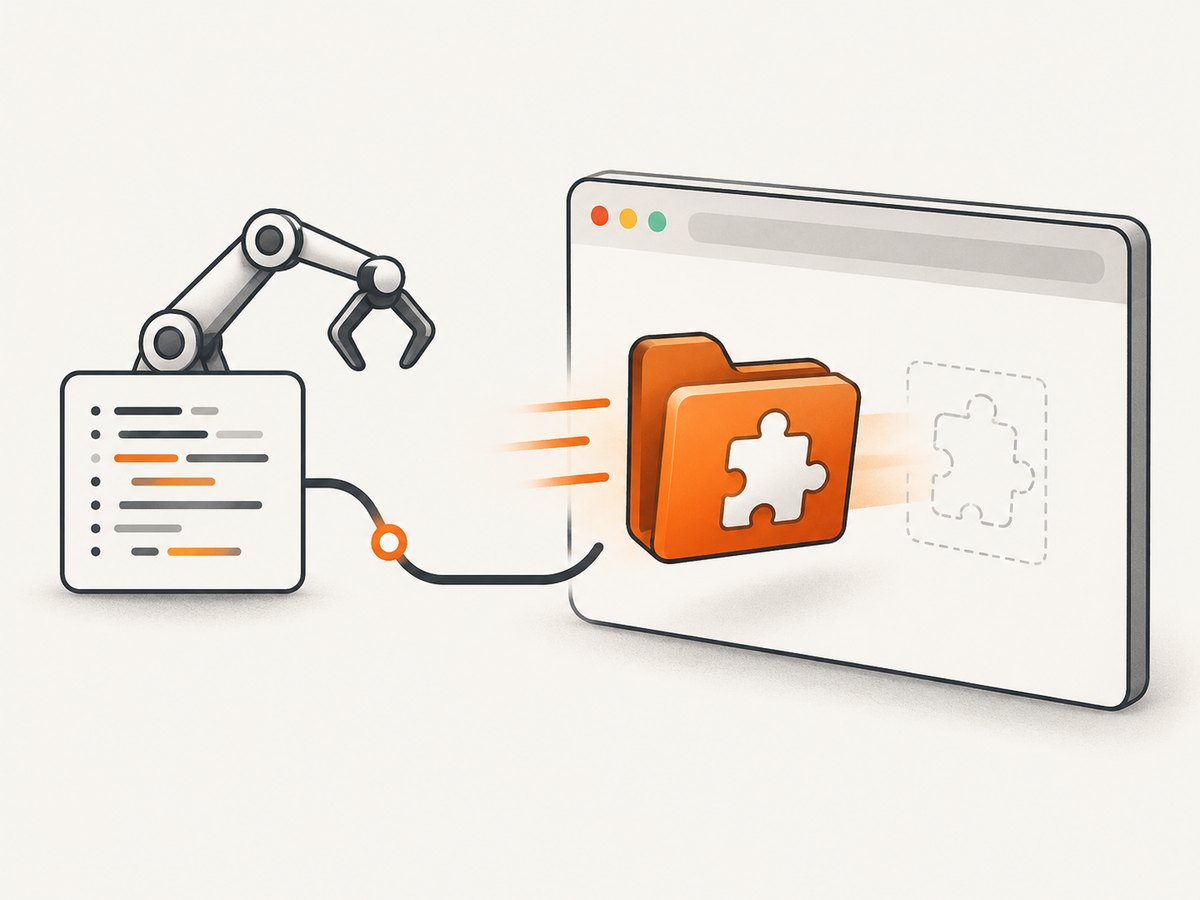 Puppeteer Core launches a selected Chrome executable and loads an unpacked extension directory for testing.