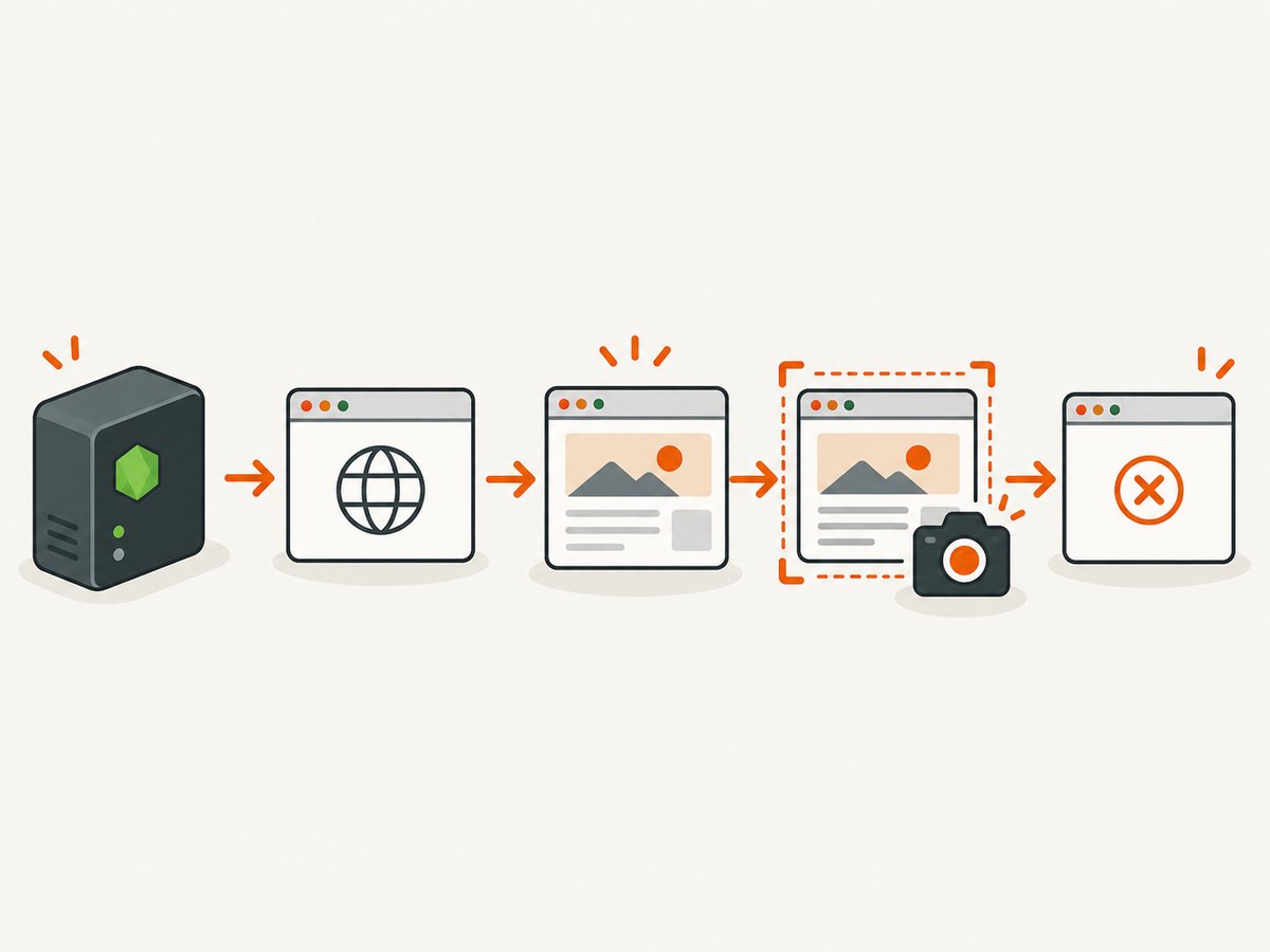 A reliable capture job has explicit navigation waits and always closes its browser process.