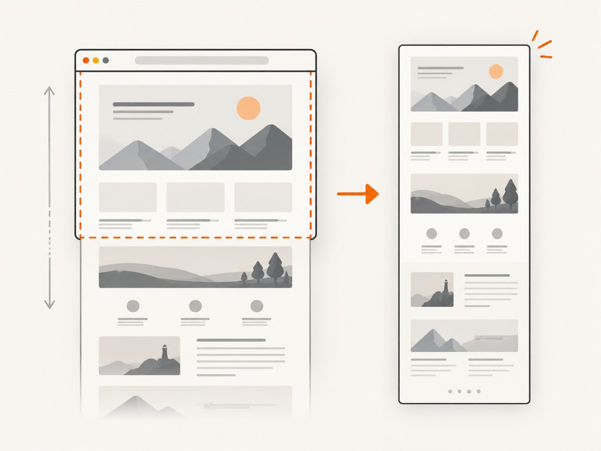 Puppeteer’s full-page option captures content beyond the visible viewport.
