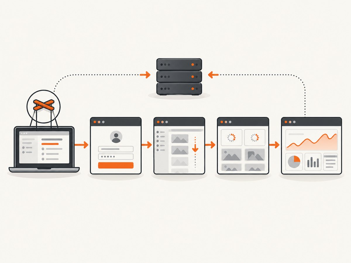 A reliable capture treats navigation, authentication, lazy loading, and image decoding as separate steps.