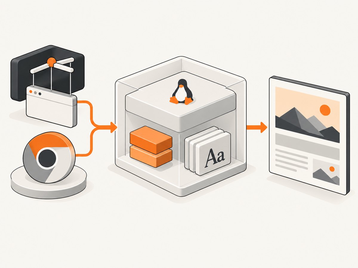 Pinning the browser, runtime libraries, fonts, and capture settings makes CI screenshots easier to reproduce.