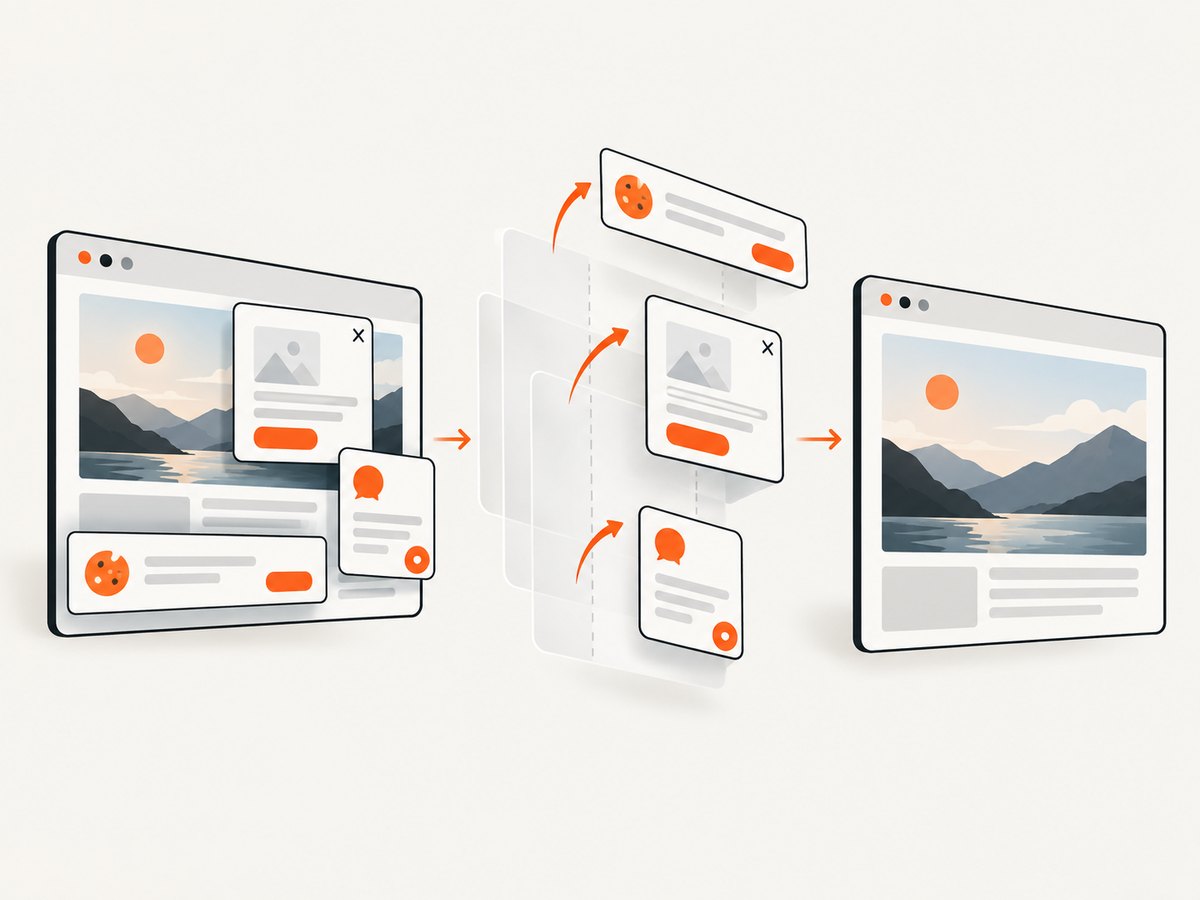 A capture service can handle browser setup and remove common overlays before returning the screenshot.
