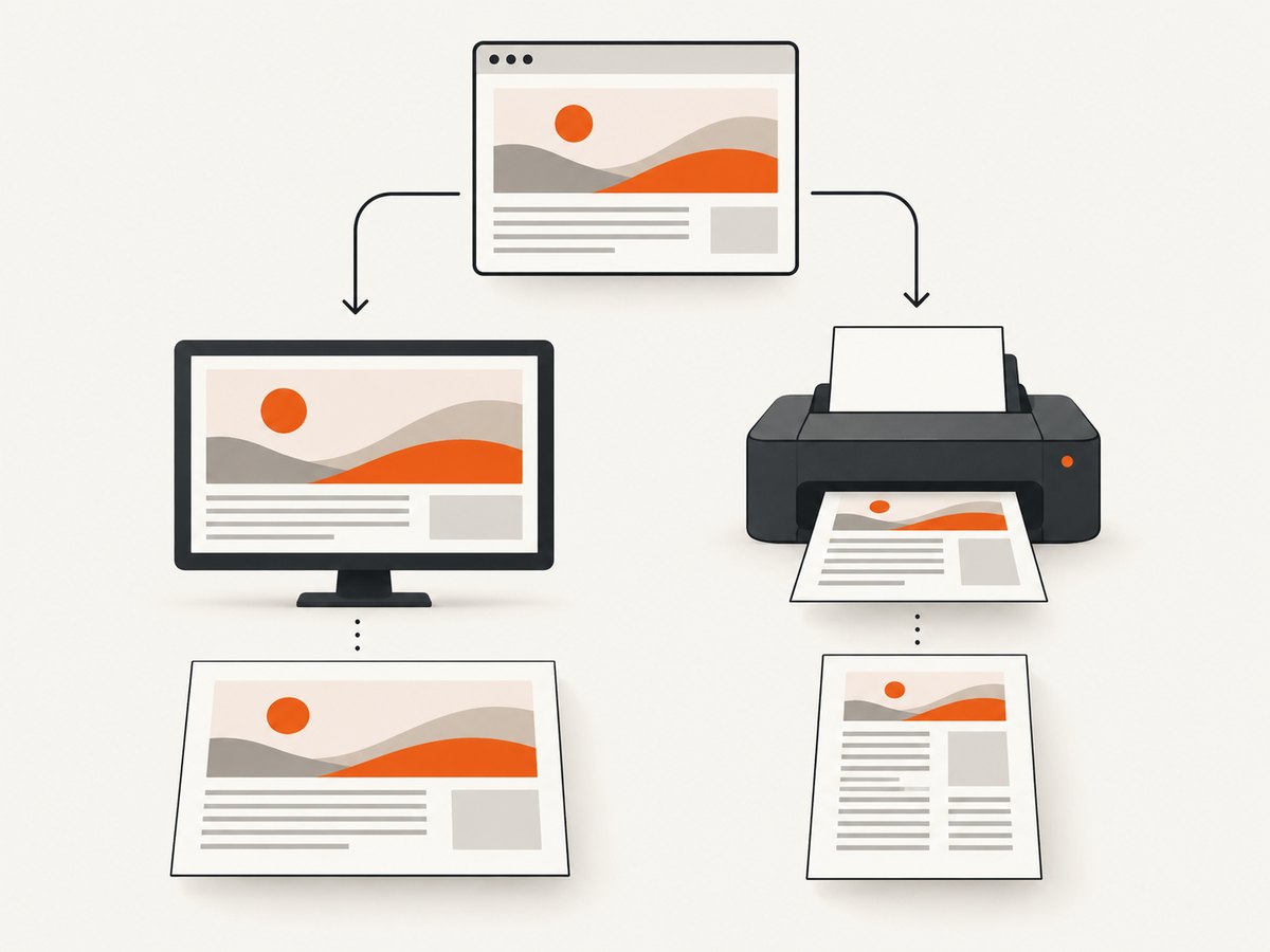 Puppeteer uses print media by default, while screen media preserves on-screen styling.