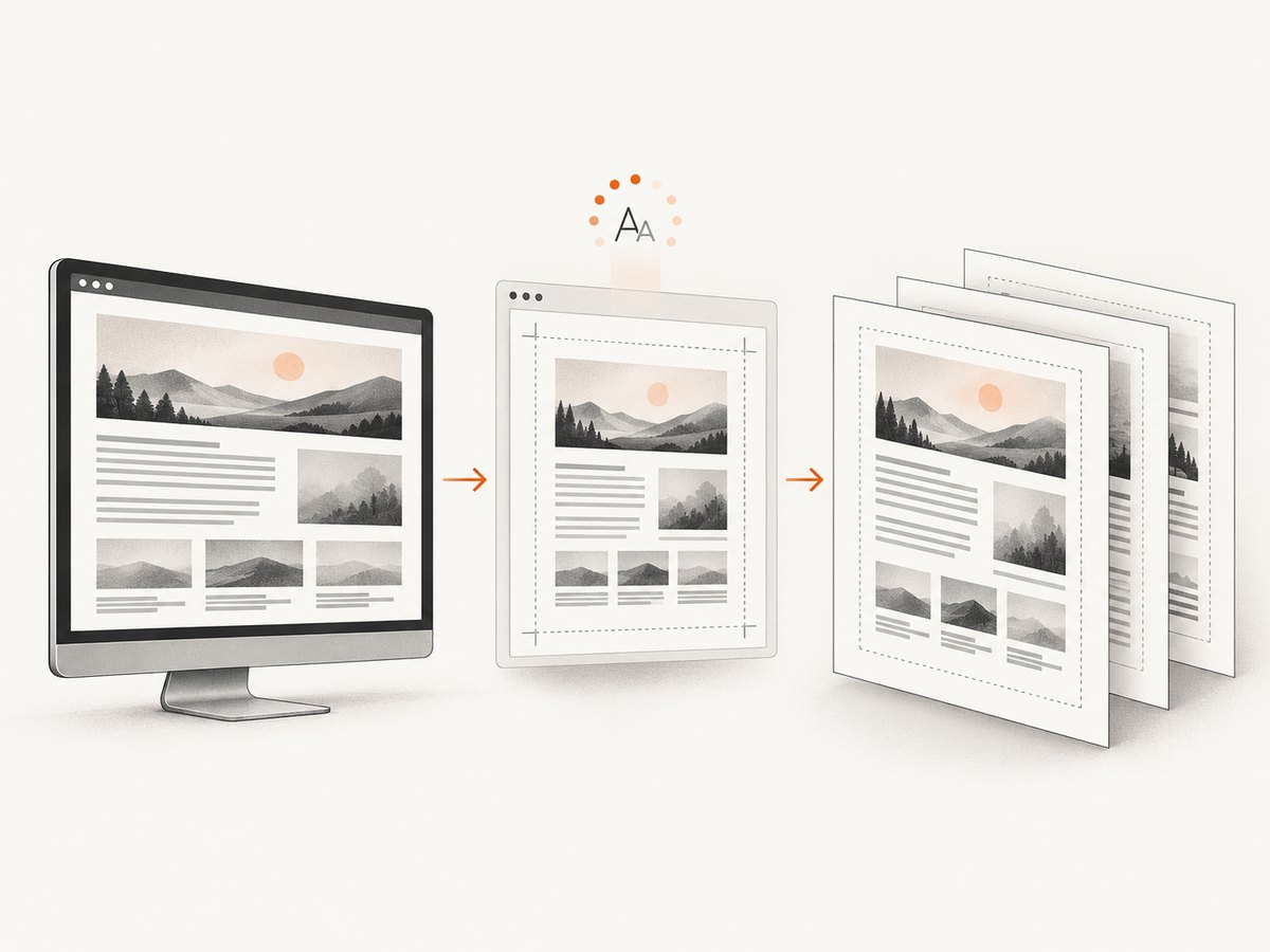 Print media is the default for PDF generation; media type and page options shape the result.