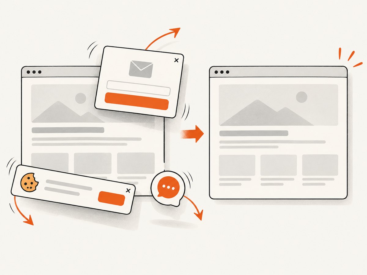 A managed capture service can remove common overlays before rendering the final image.