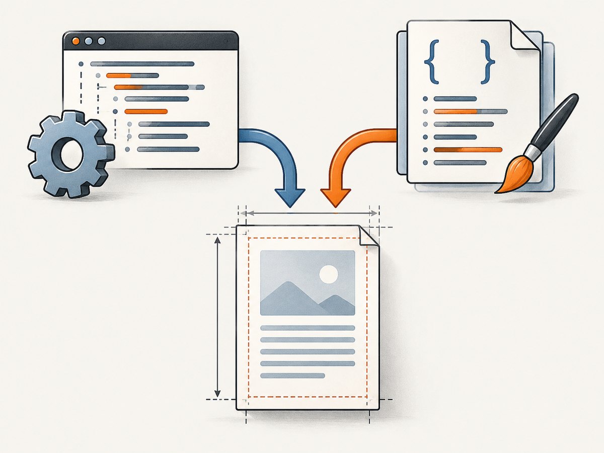 Choose one owner for the physical page size: the Puppeteer API or CSS @page.