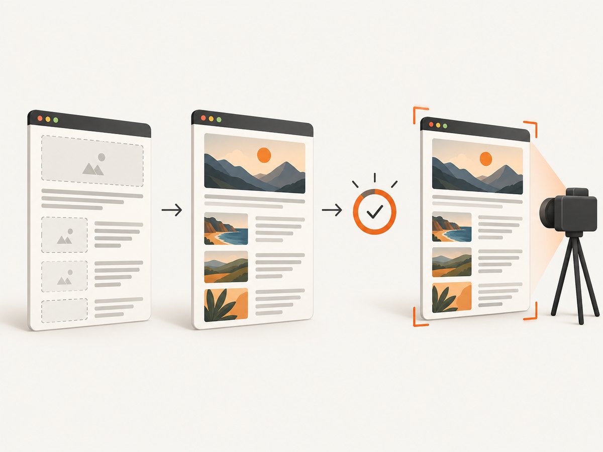 Wait for the specific content and assets your screenshot needs, especially on dynamic pages.