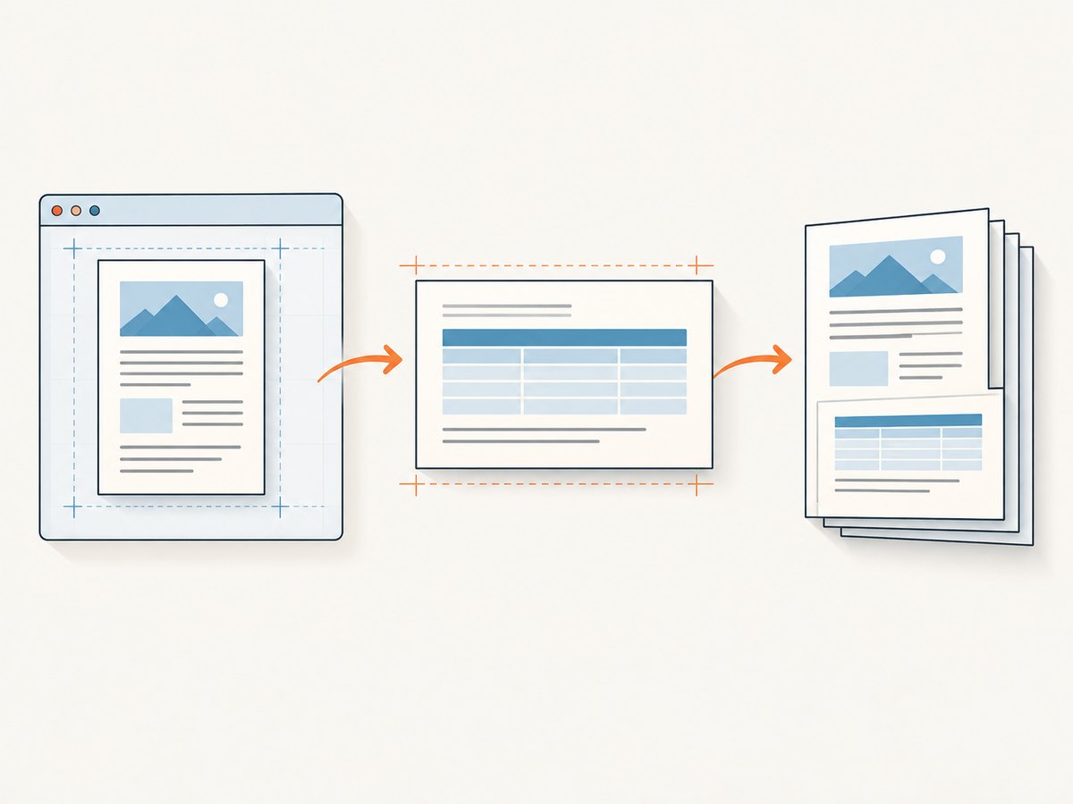 Named page styles assign a wider page box to a known content section before PDF pagination.