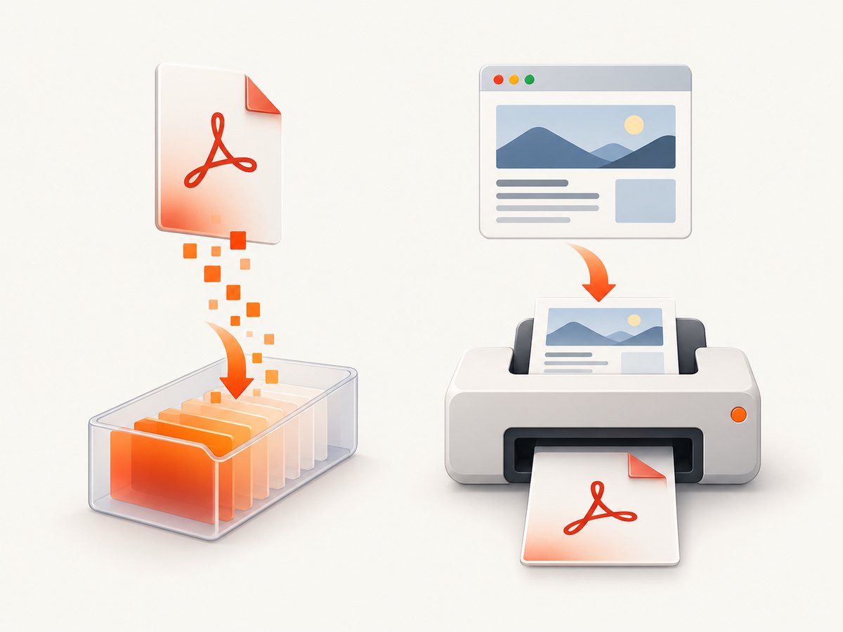 Buffer a server response when you need its existing bytes; use page.pdf() to print rendered page content.