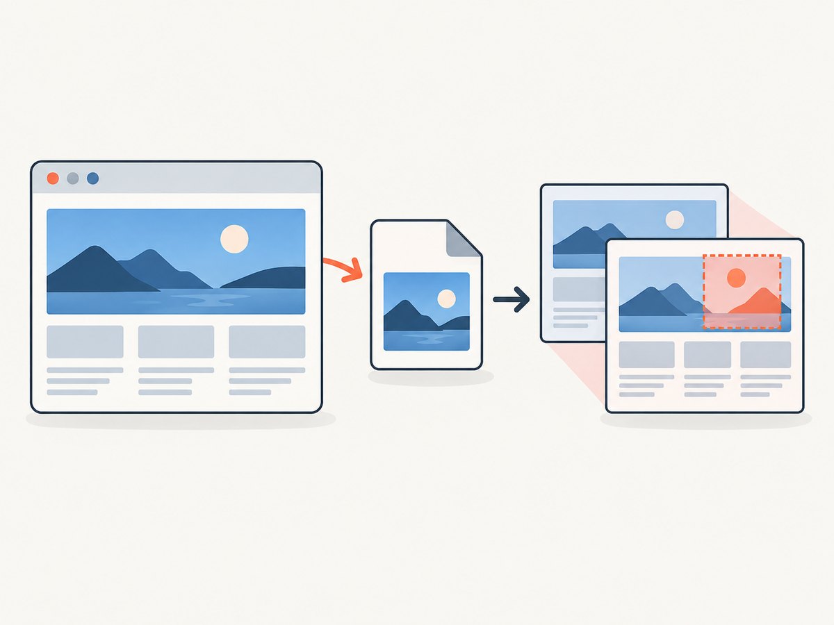 A visual snapshot test captures an image, then a separate comparison step checks it against a baseline.