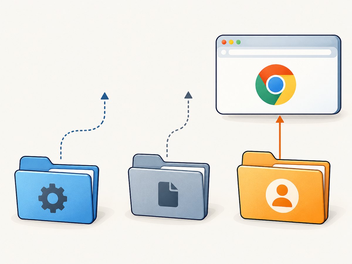 Puppeteer temp files, Node’s default temp location, and Chrome’s profile are different configuration targets.
