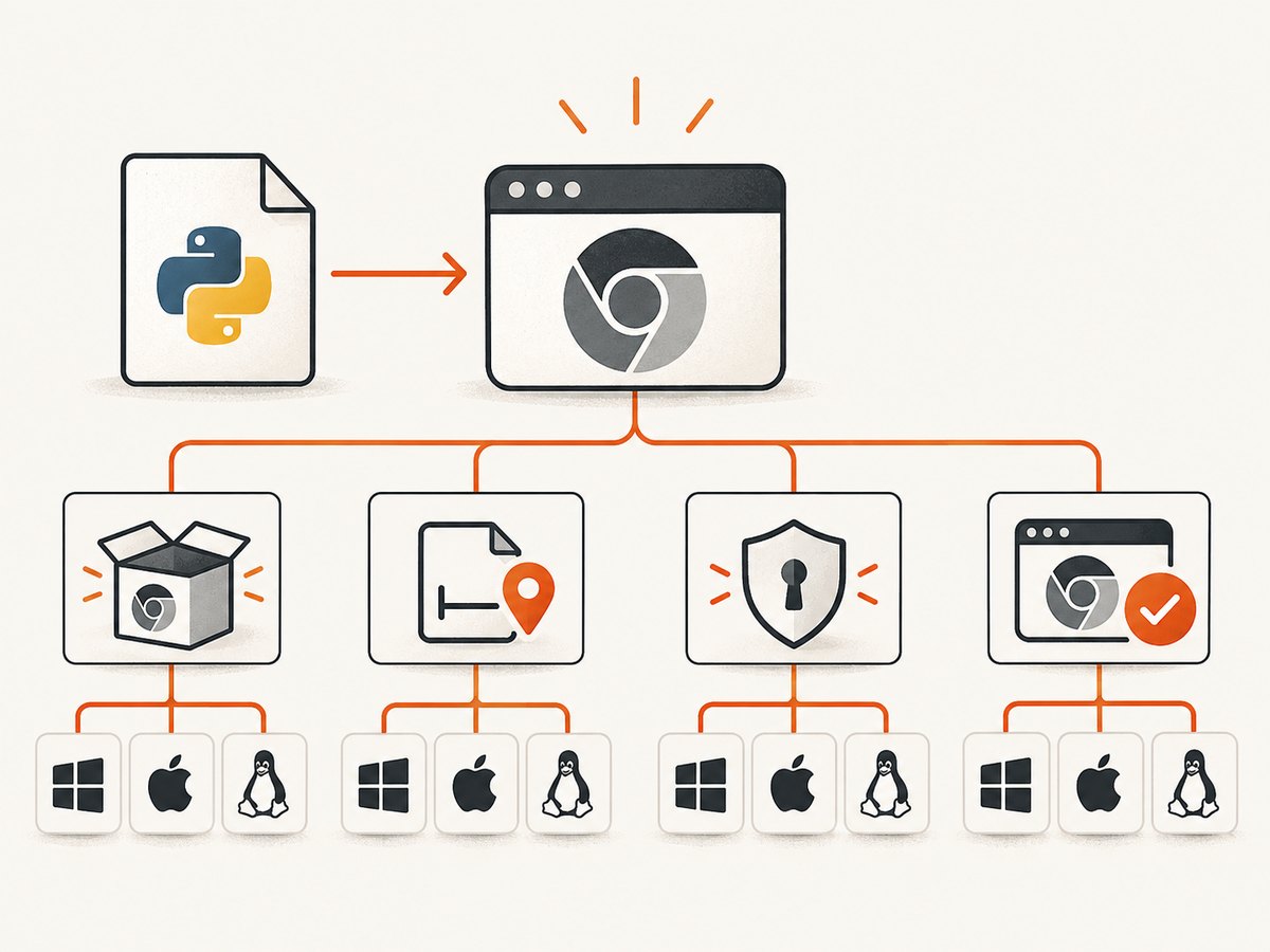 A cross-platform Pyppeteer launch depends on the environment, browser path, permissions, and version.