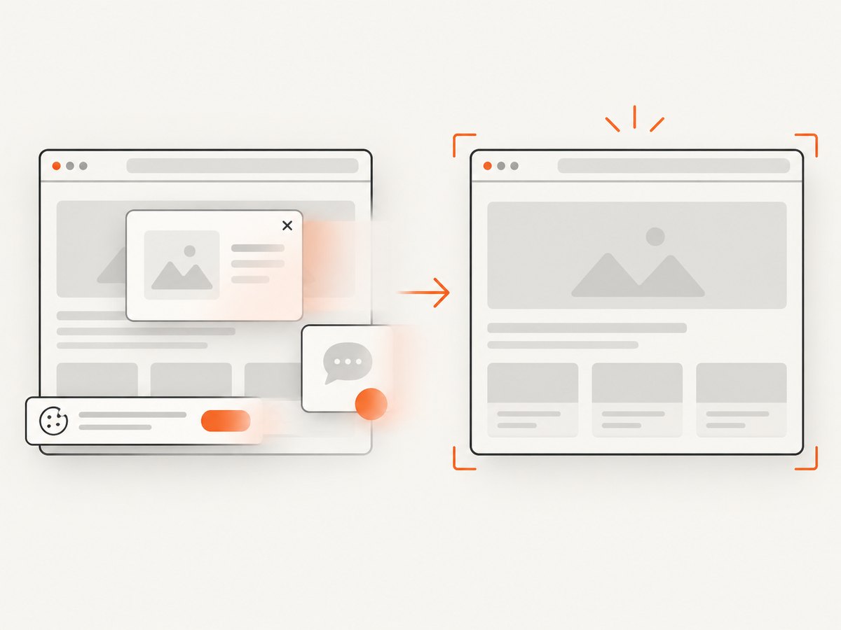 A hosted capture service can handle common overlays before returning the page image.