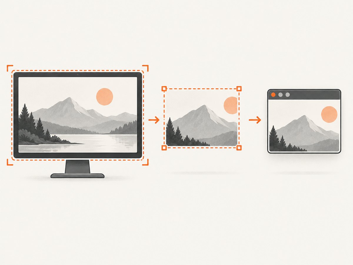Choose the target—monitor, region, or supported window—before selecting a library.