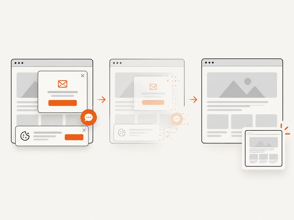 A managed screenshot service can remove consent banners and overlays before capture.