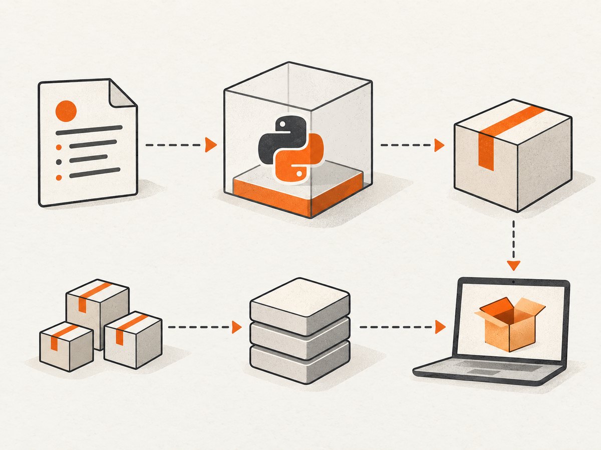 Build requirements, distribution metadata, and installed dependencies take different paths through a Python package build.