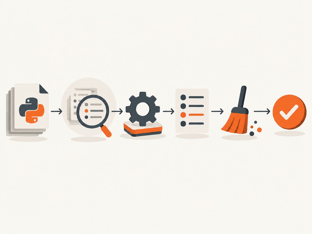 The unittest flow: discovery loads test cases, fixtures prepare resources, assertions check behavior, and cleanup releases resources.