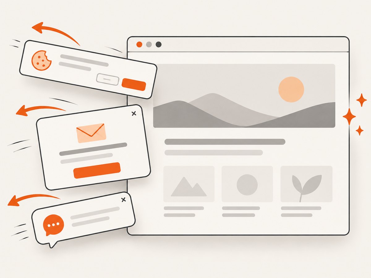 Browser cleanup removes common overlays before visual capture.