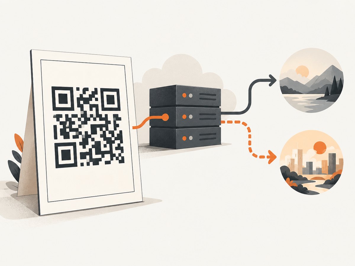 Static codes embed the destination; dynamic codes add a provider-managed redirect that can change later.