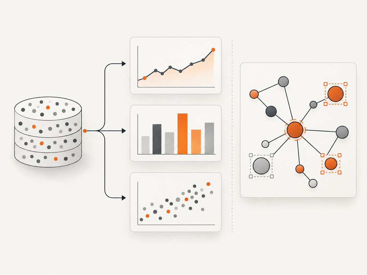 A relationship graph visualizes connections; a diagram editor also lets users create and change them.