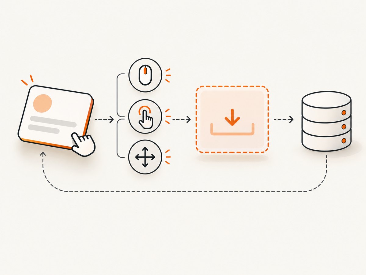 A drag library reports the interaction while the application owns the resulting state.