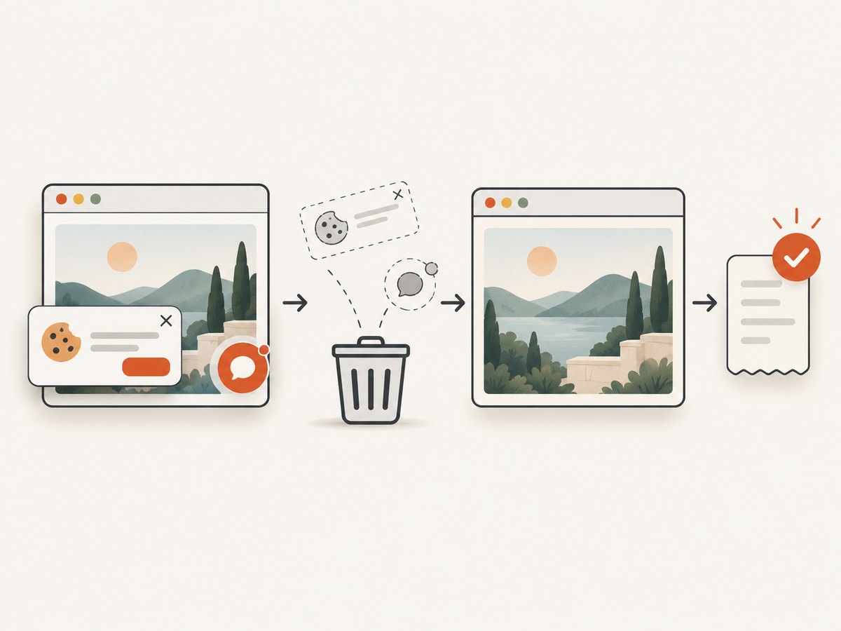 A capture service can remove consent UI before producing a clean image.