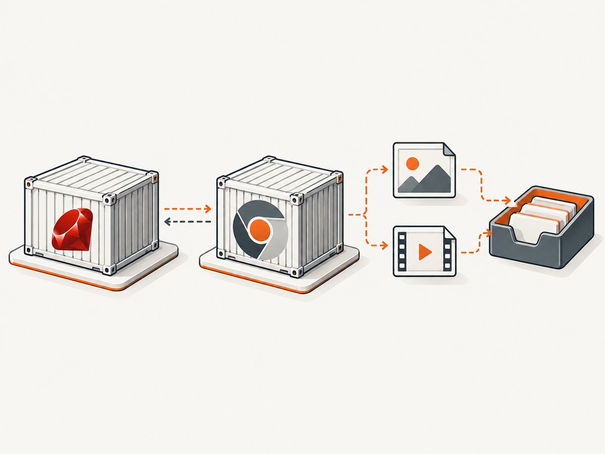 In CI, the remote browser must be able to reach the Capybara app server and return artifacts.