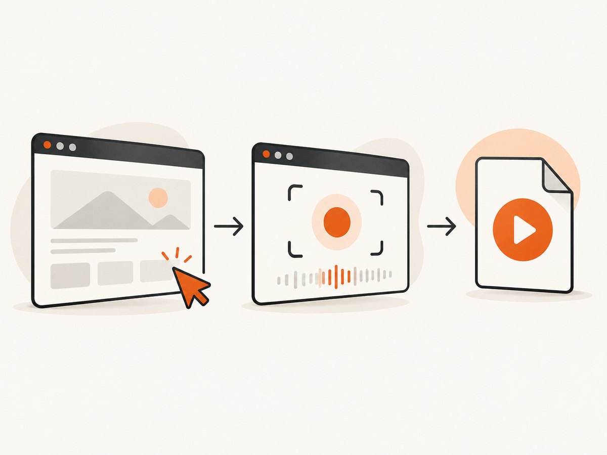 The recording window starts after page setup and ends when the interaction sequence is complete.