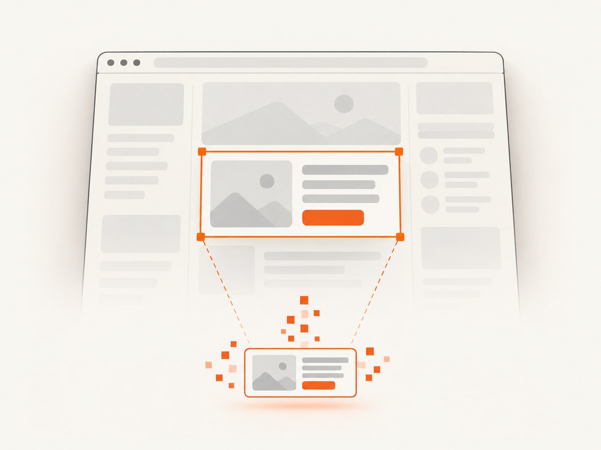 Capturing only the needed component avoids including the rest of the page in the image.