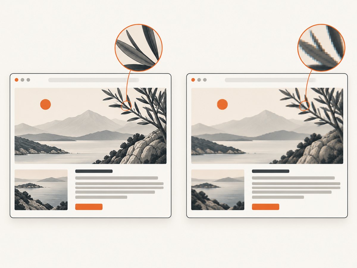 A smaller lossy image should still be checked for artifacts in the details your workflow needs.