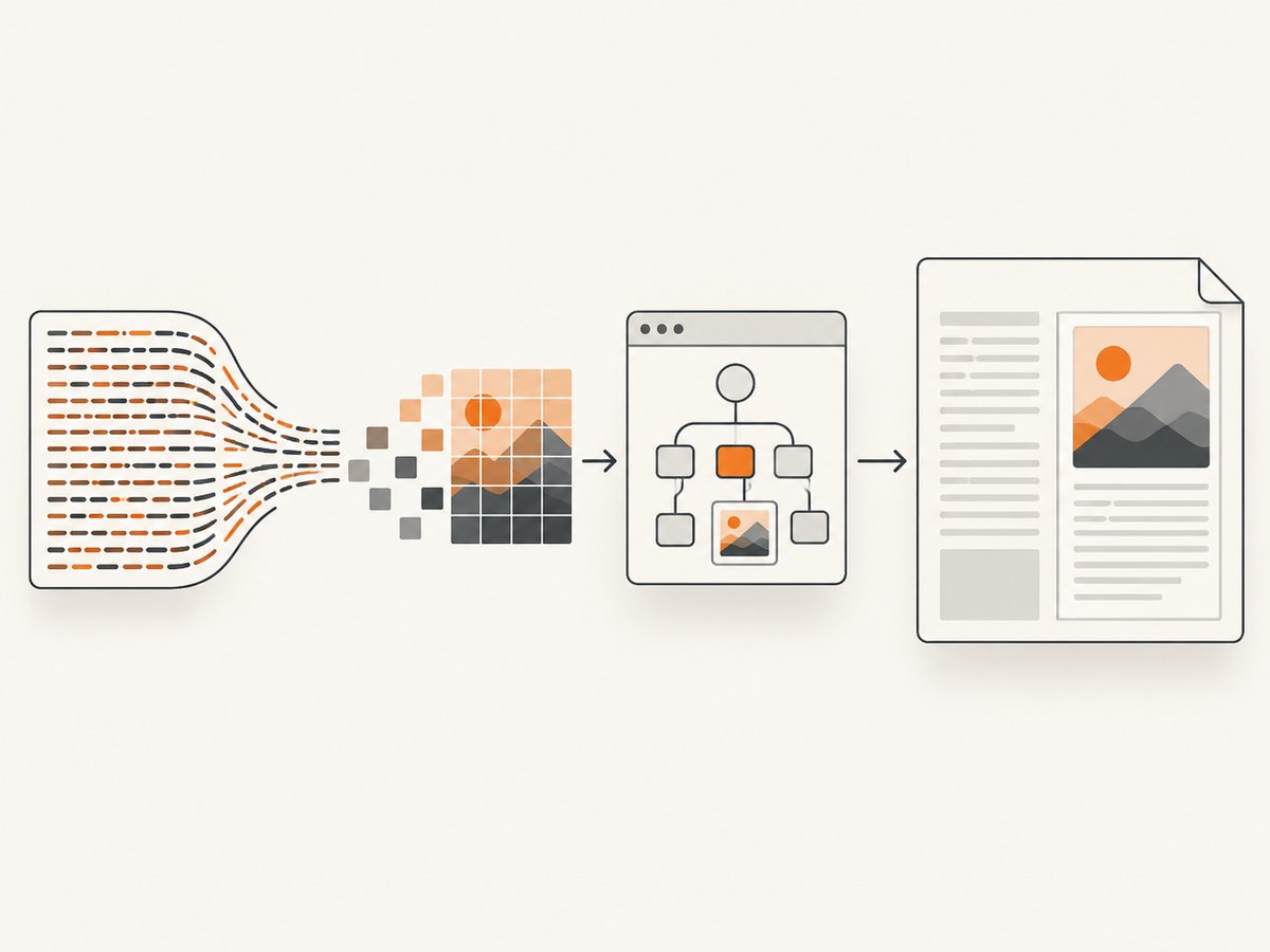The pipeline is data URI decoding, HTML-to-element parsing, and ColumnText layout.