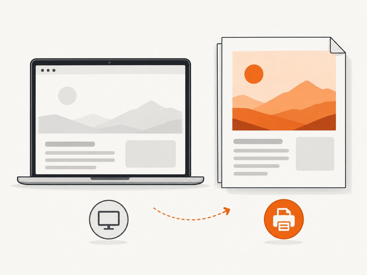 Print media and background settings can change an image's PDF appearance.