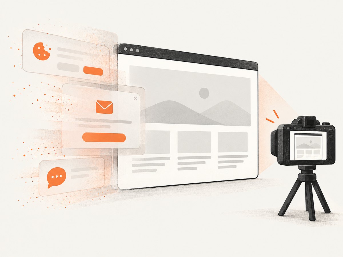 Consent banners and overlays can change the pixels unless they are handled before capture.