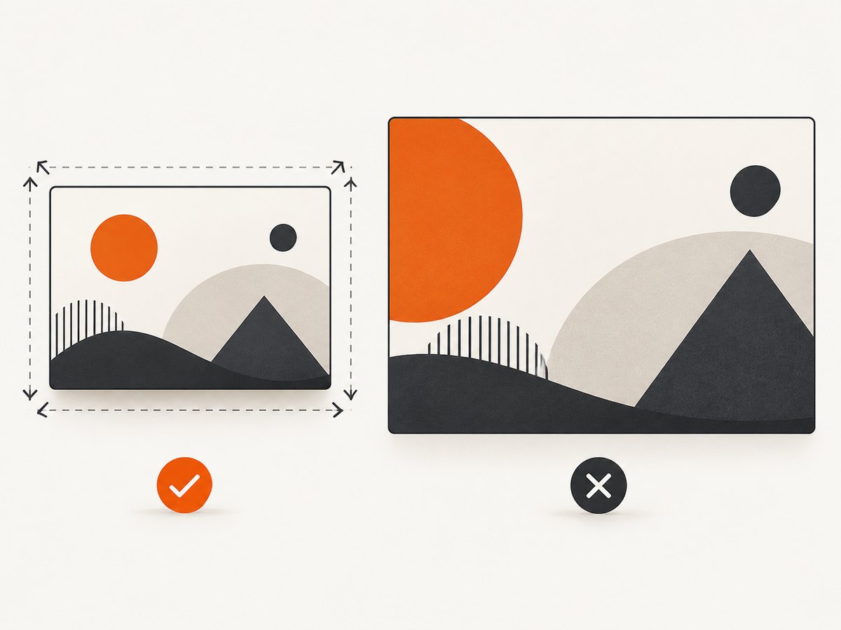 Proportional Fit keeps the full screenshot visible; Fill can crop and Stretch can distort it.